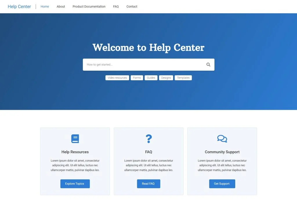 Help center Documentation WordPress themes