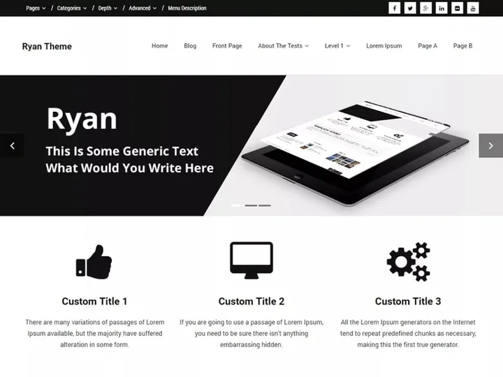 Ryan WordPress Theme with slider