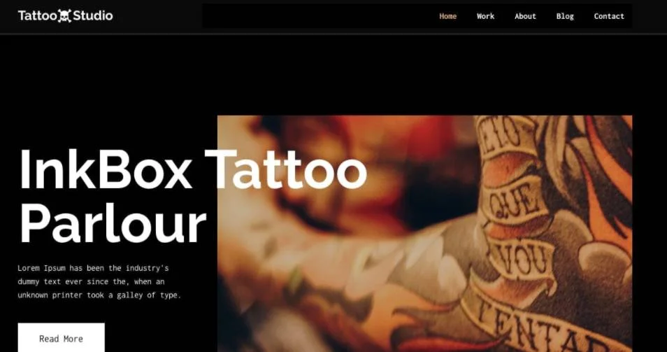 Tattoo Studio - Artist Portfolio WordPress Theme