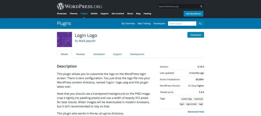 wordpress login logo