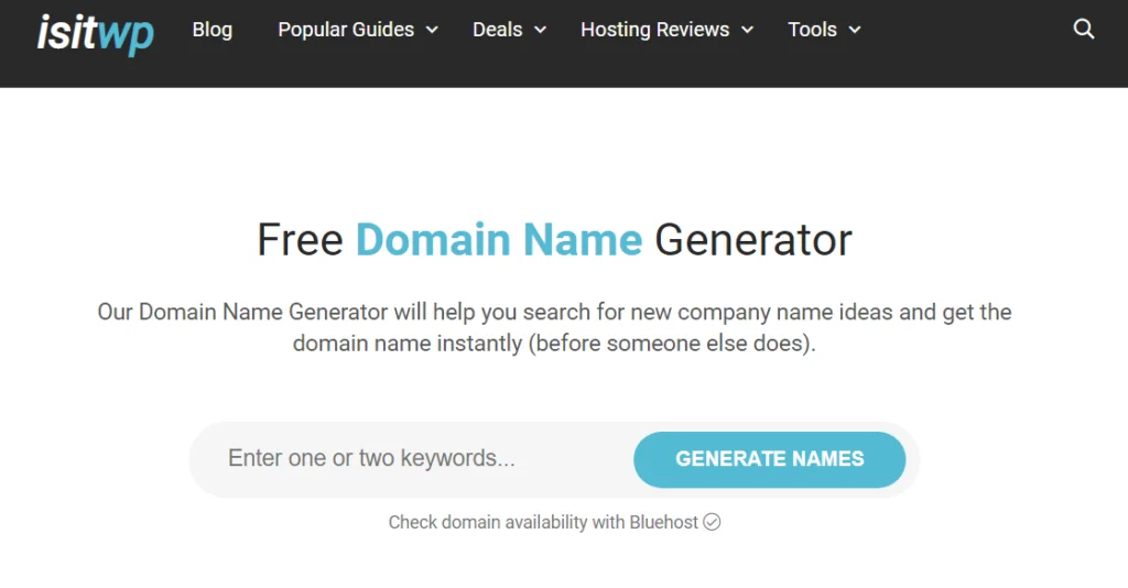 isitwp- Domain Name Generator