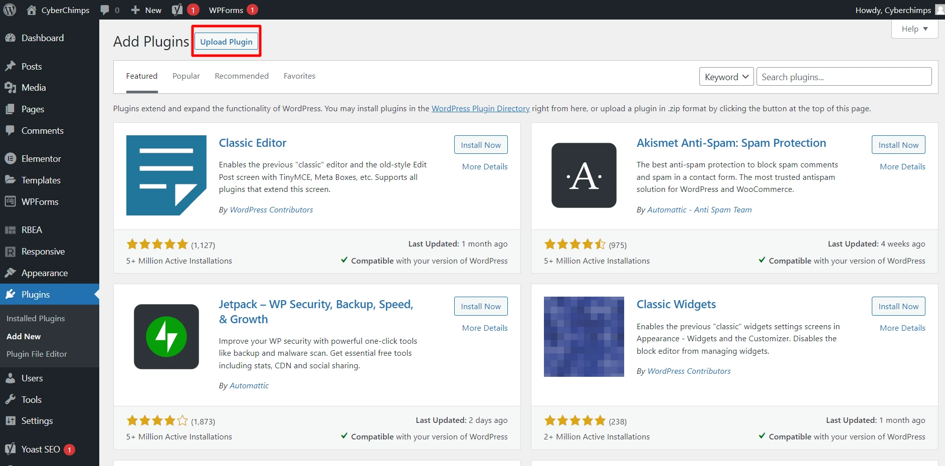 Add-Plugins-CyberChimps-WordPress