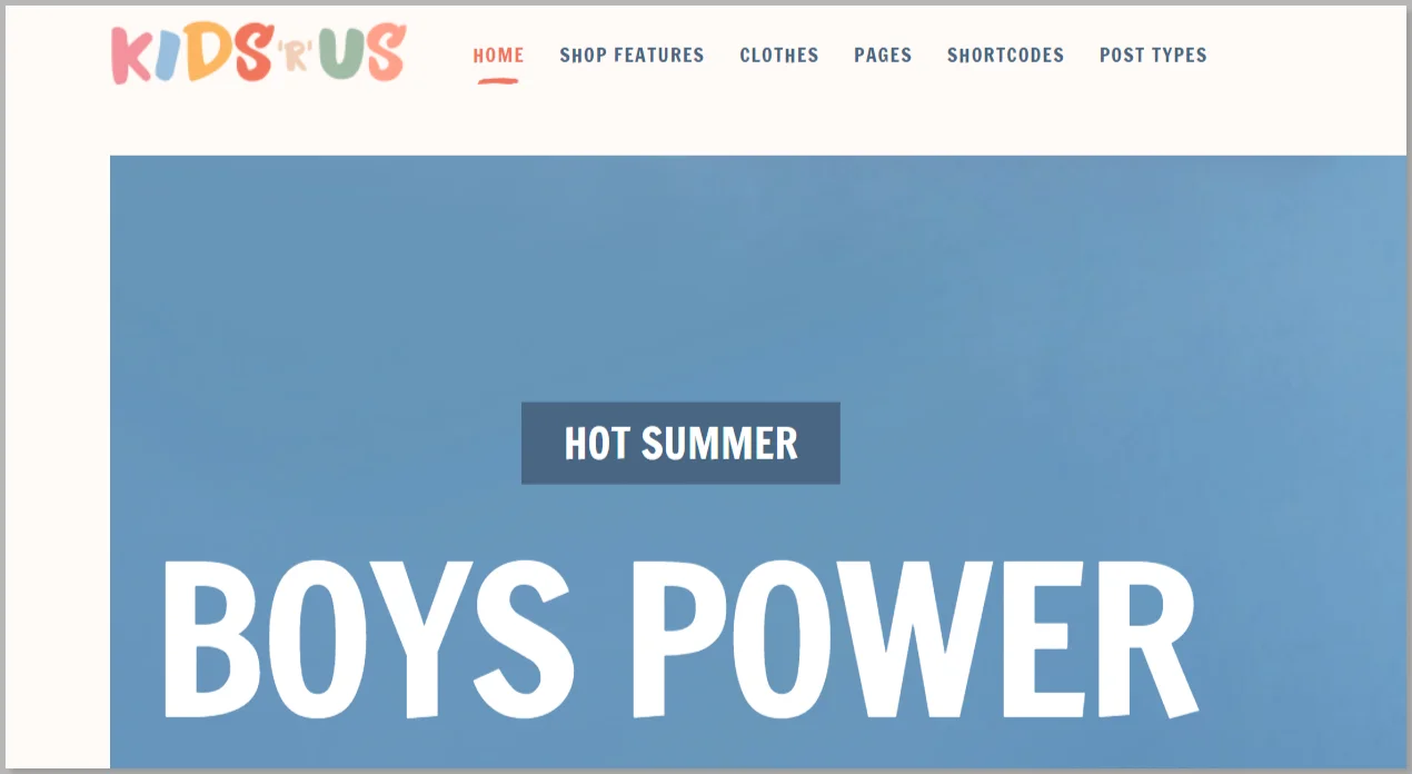 Kids R Us - Toy Store and Children's Clothes Store Themes