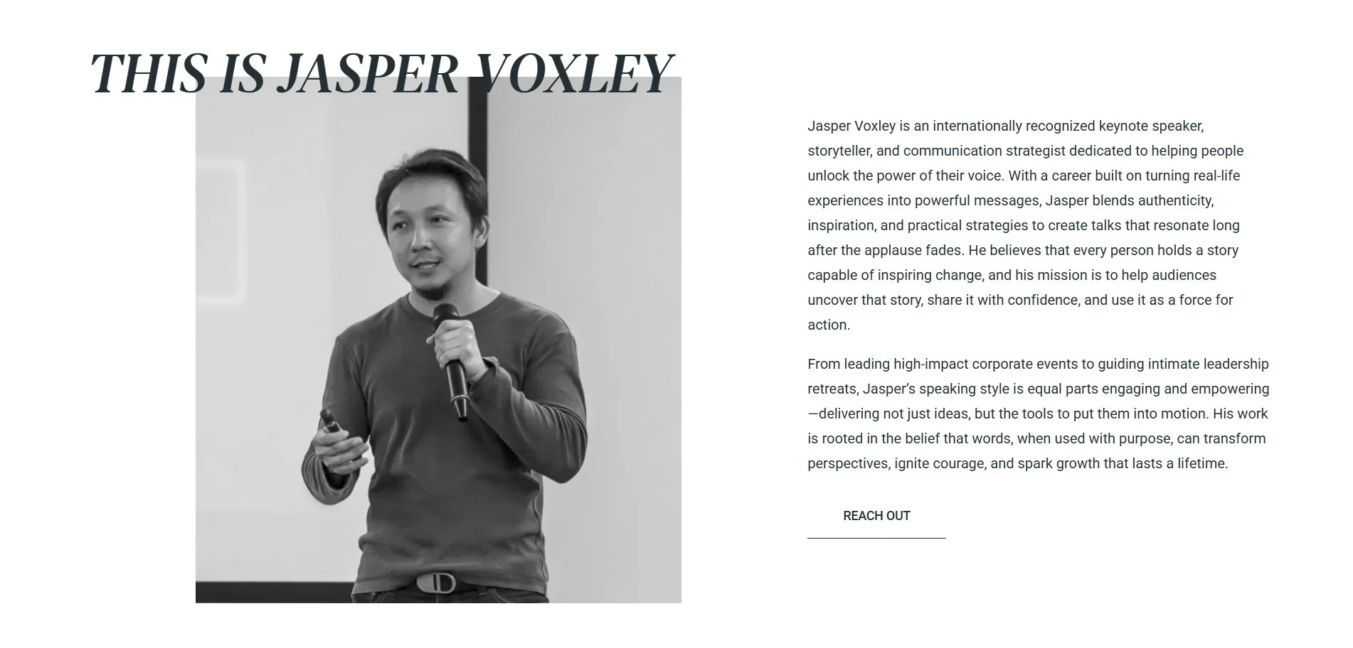 Public speaker About us page
