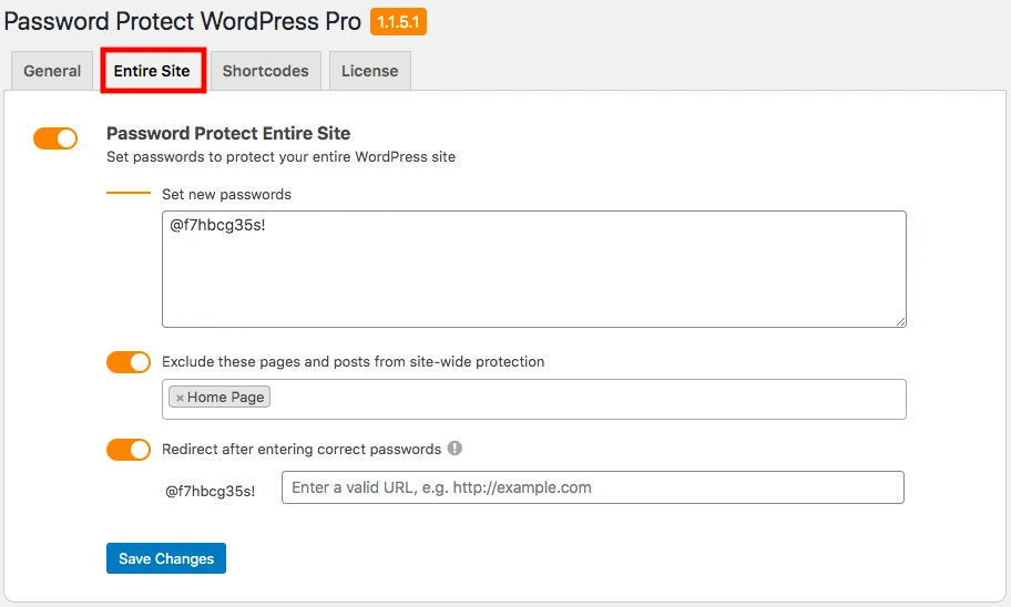Password protect WordPress