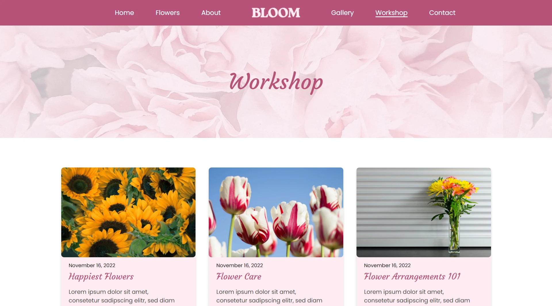 flower website templates