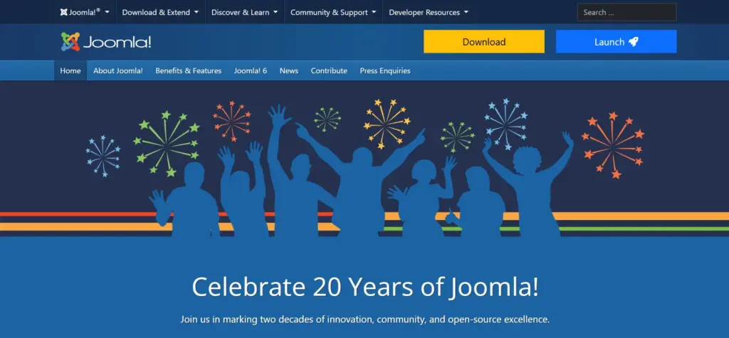 Joomla homepage