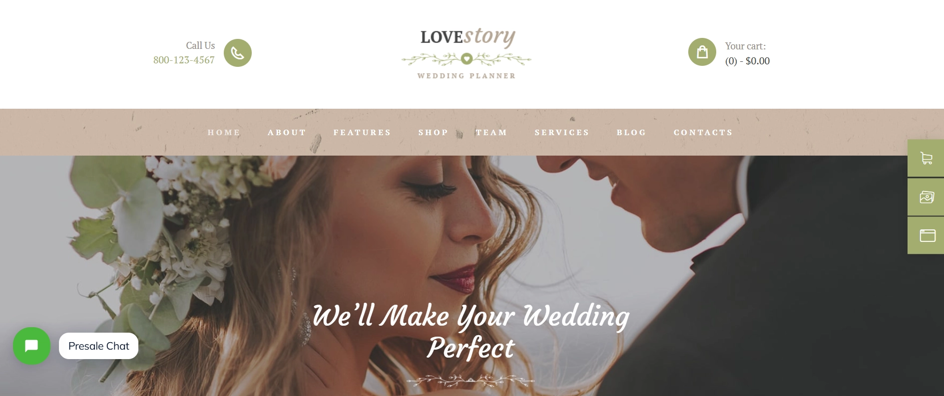 Love story wedding theme