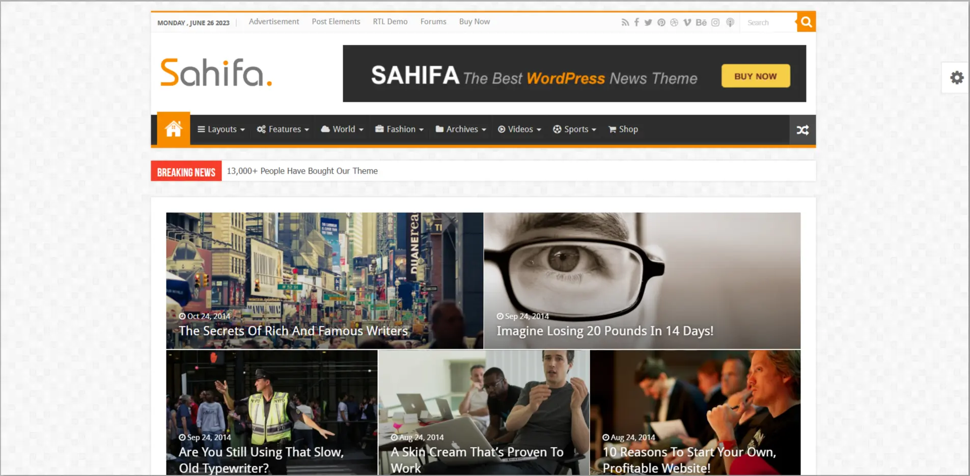 Sahifa WordPress Theme