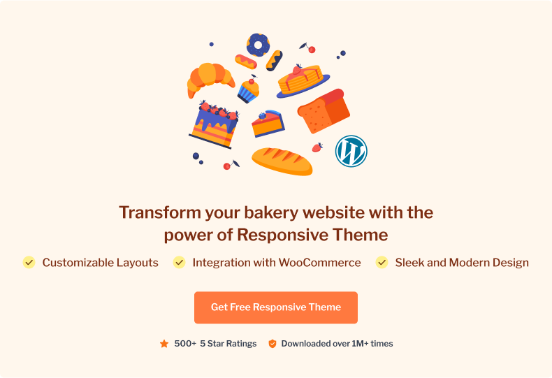 Transform your bakery website with the power of Responsive Theme
