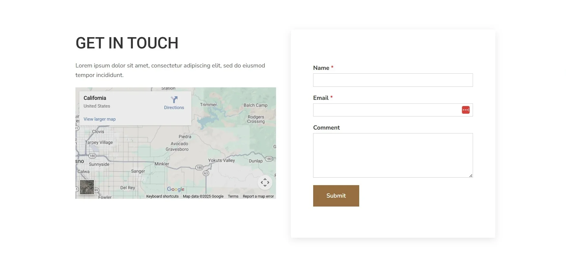 Ecommerce-Fashion Contact us page