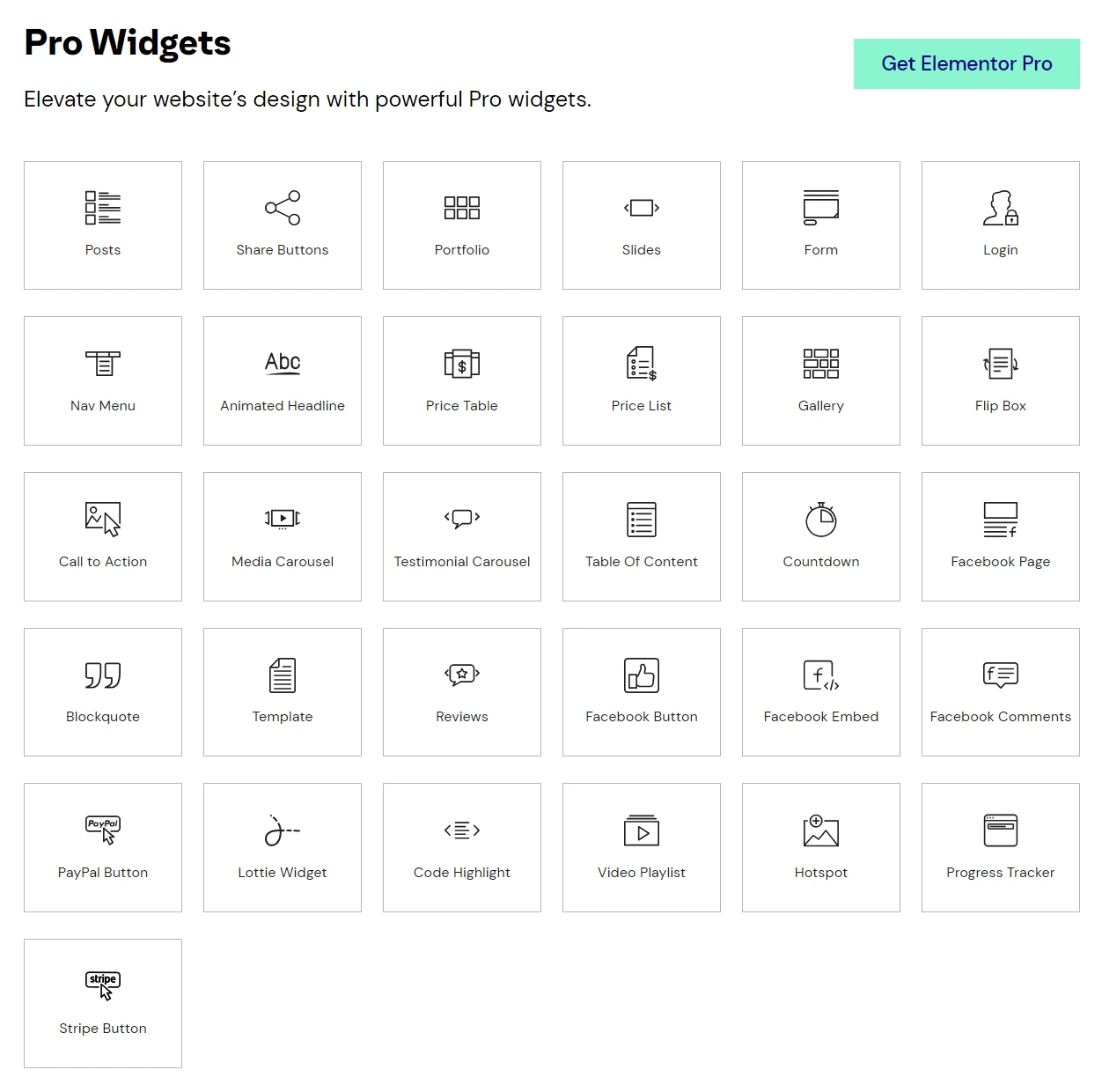 Pro Widgets