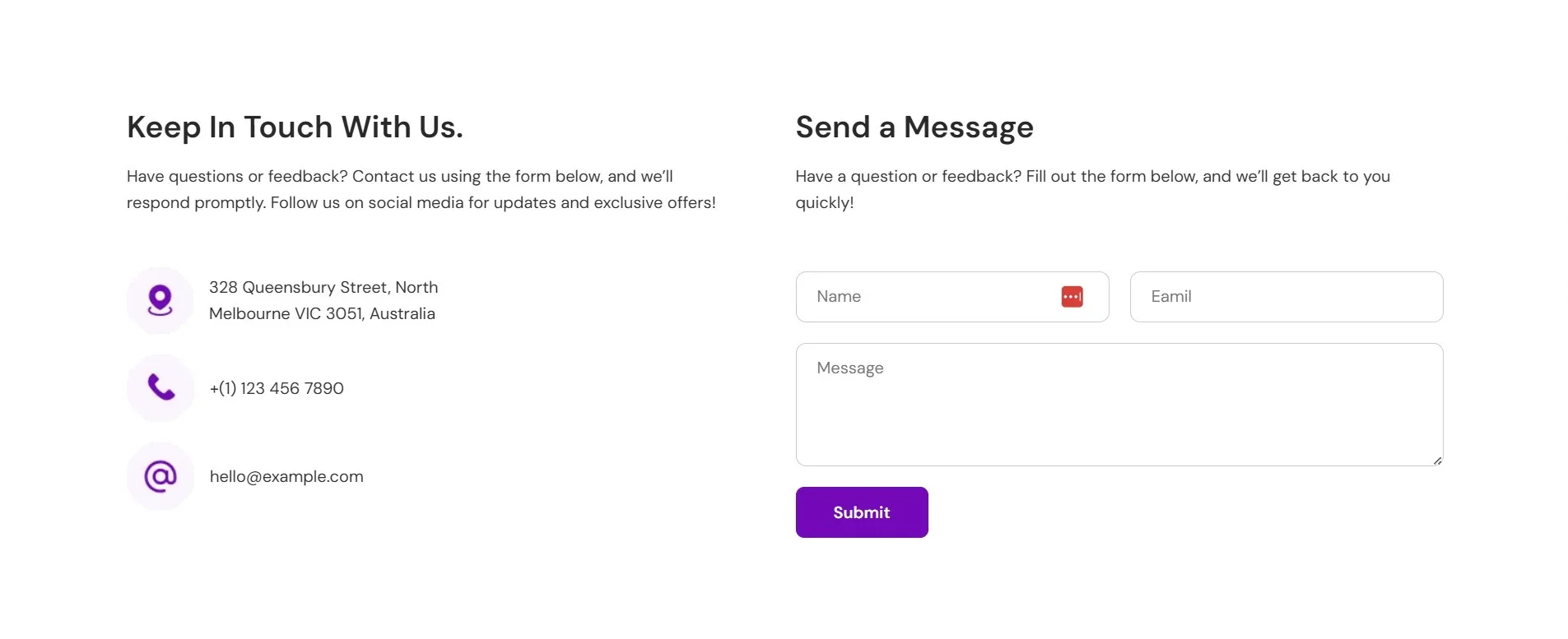 LMS contact page