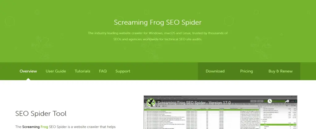 Screaming frog