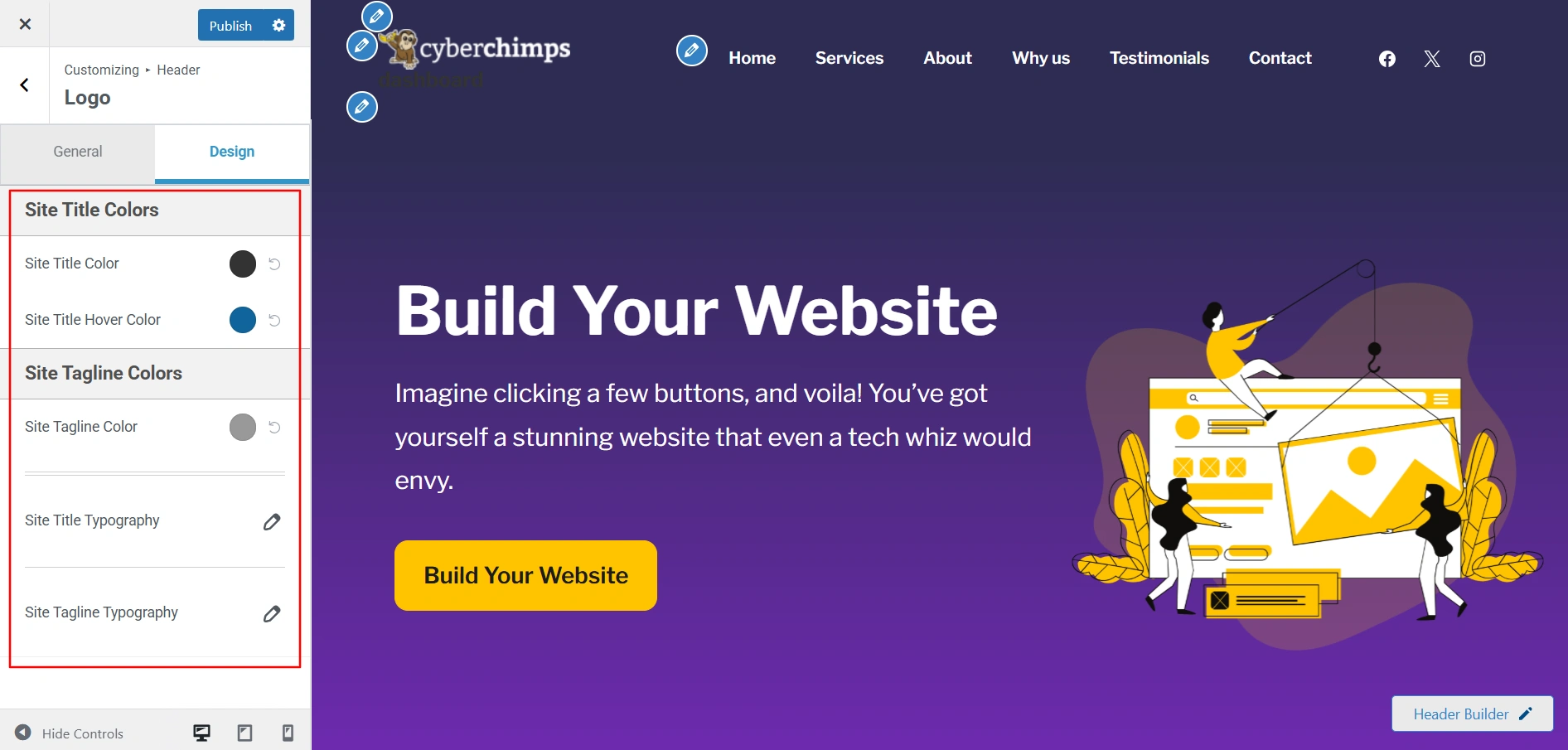 Customize Site title design