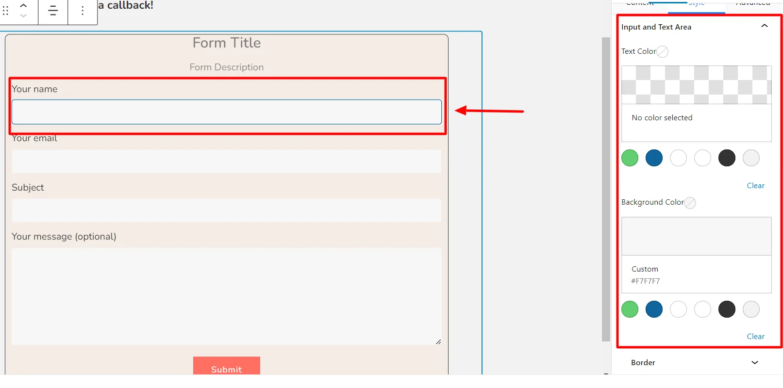 Input and Text Area