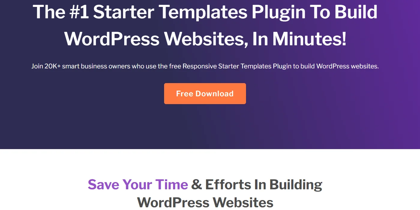 Responsive Starter Templates free WordPress plugin