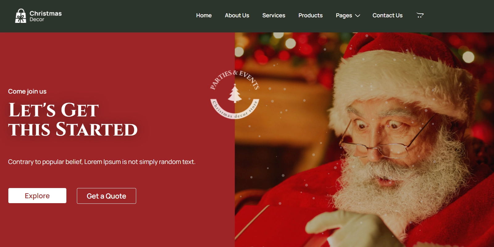 christmas website in WordPress
