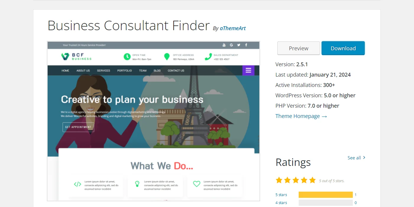 Business Consultant Finder theme