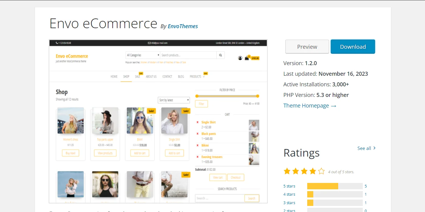 Envo eCommerce WordPress theme