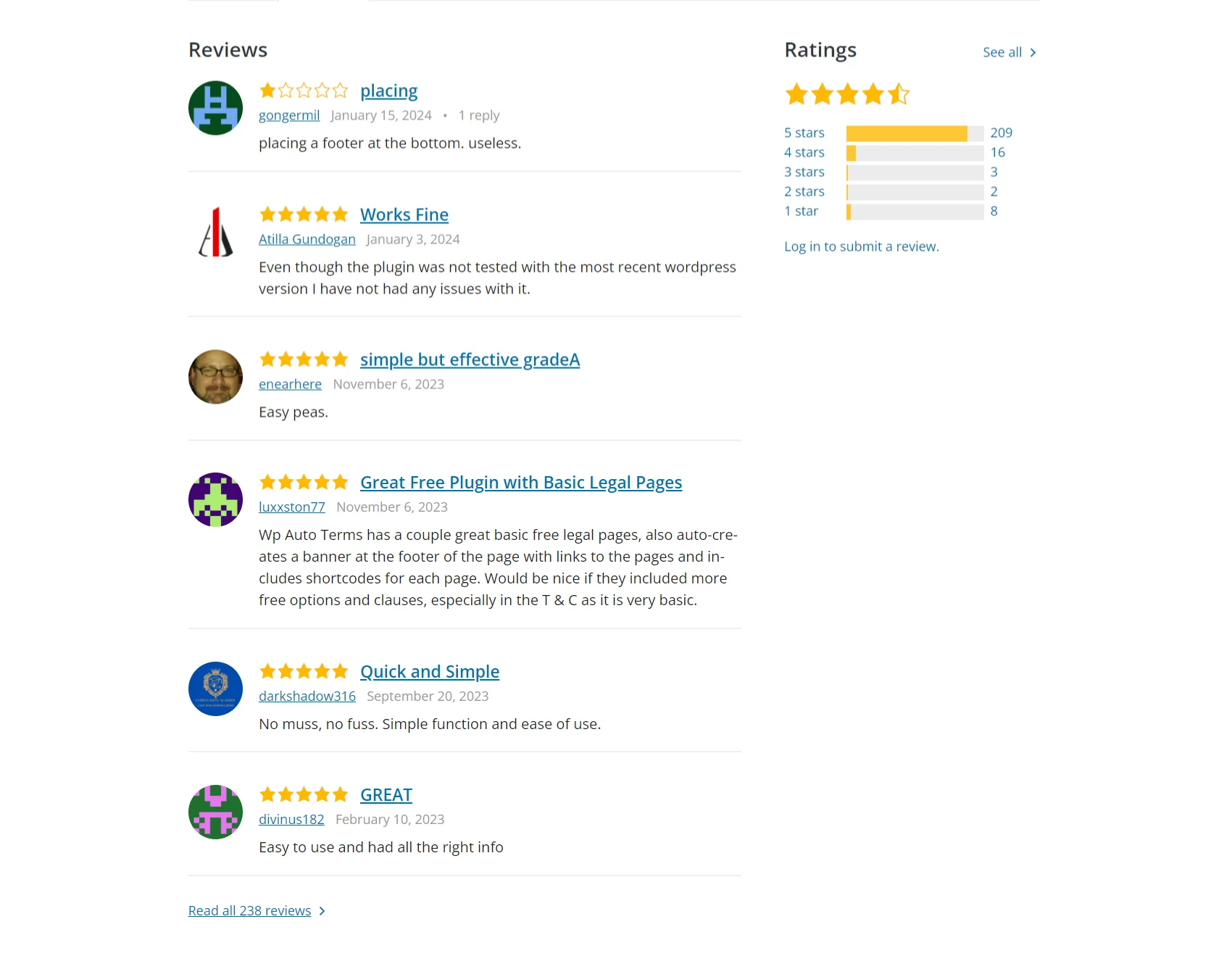 Review and ratings of WP AutoTerms