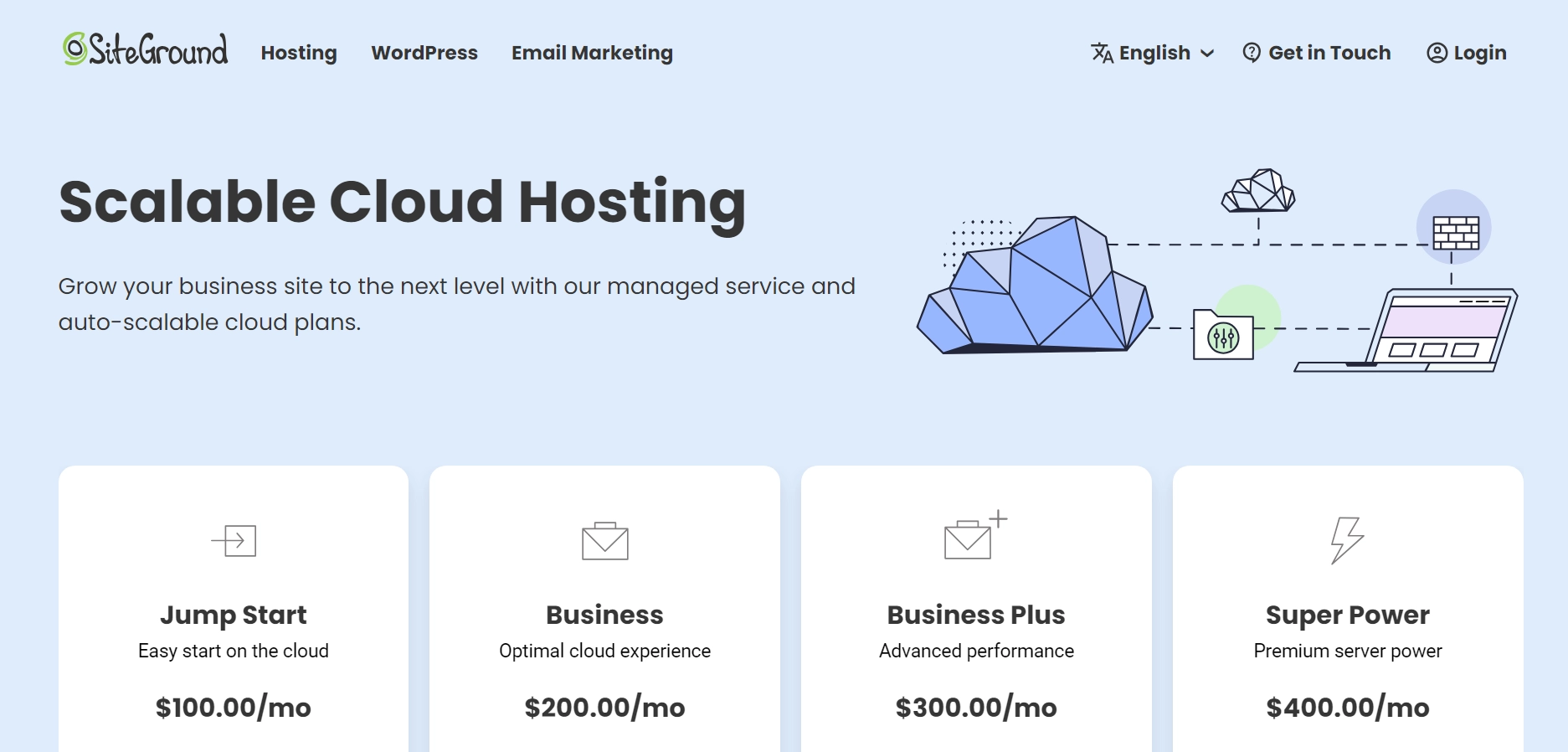 Siteground cloud hosting