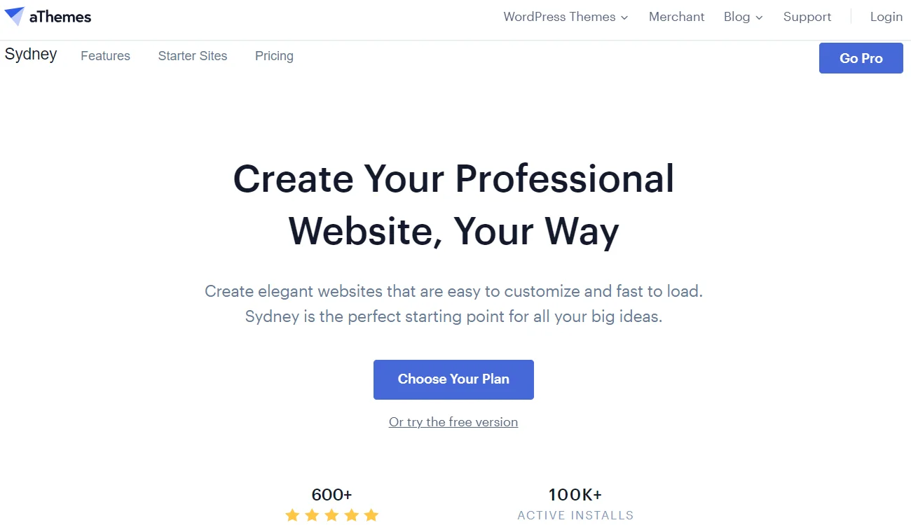 Sydney landing page WordPress themes