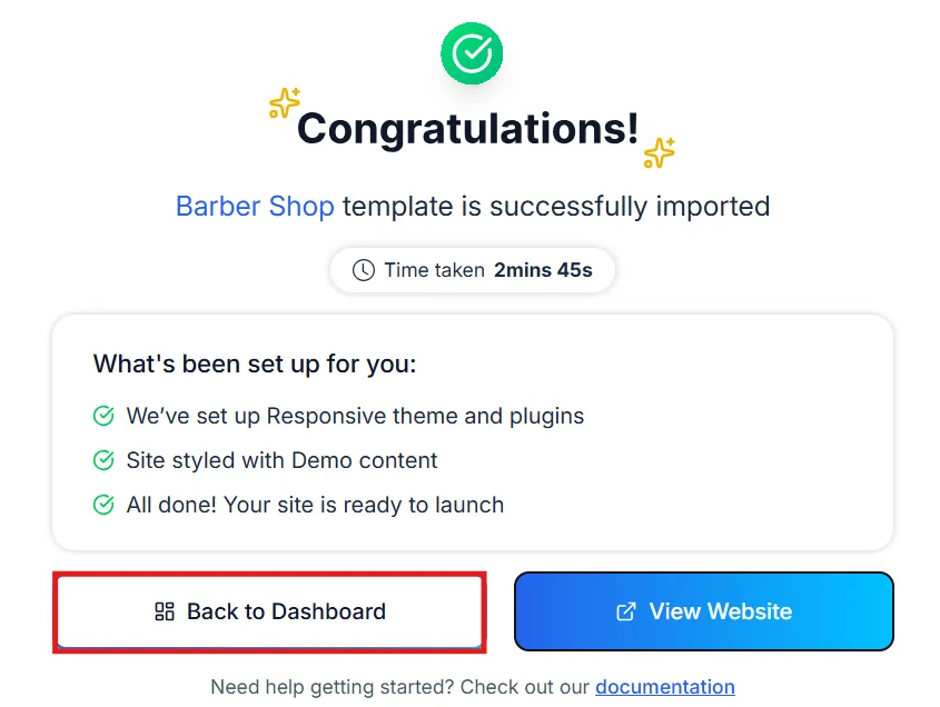 click on go to dashboard