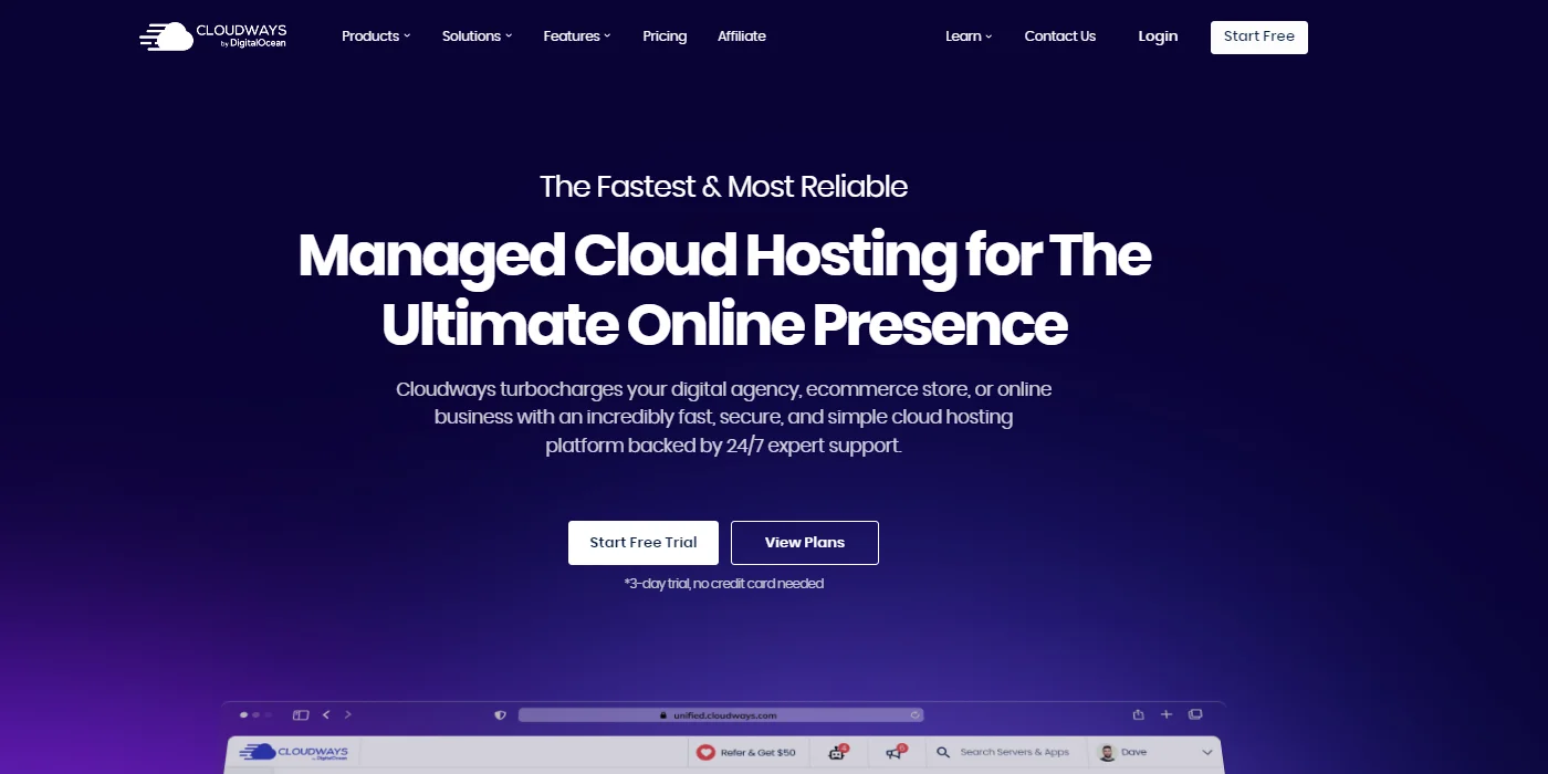CloudWays web hosting in Canada