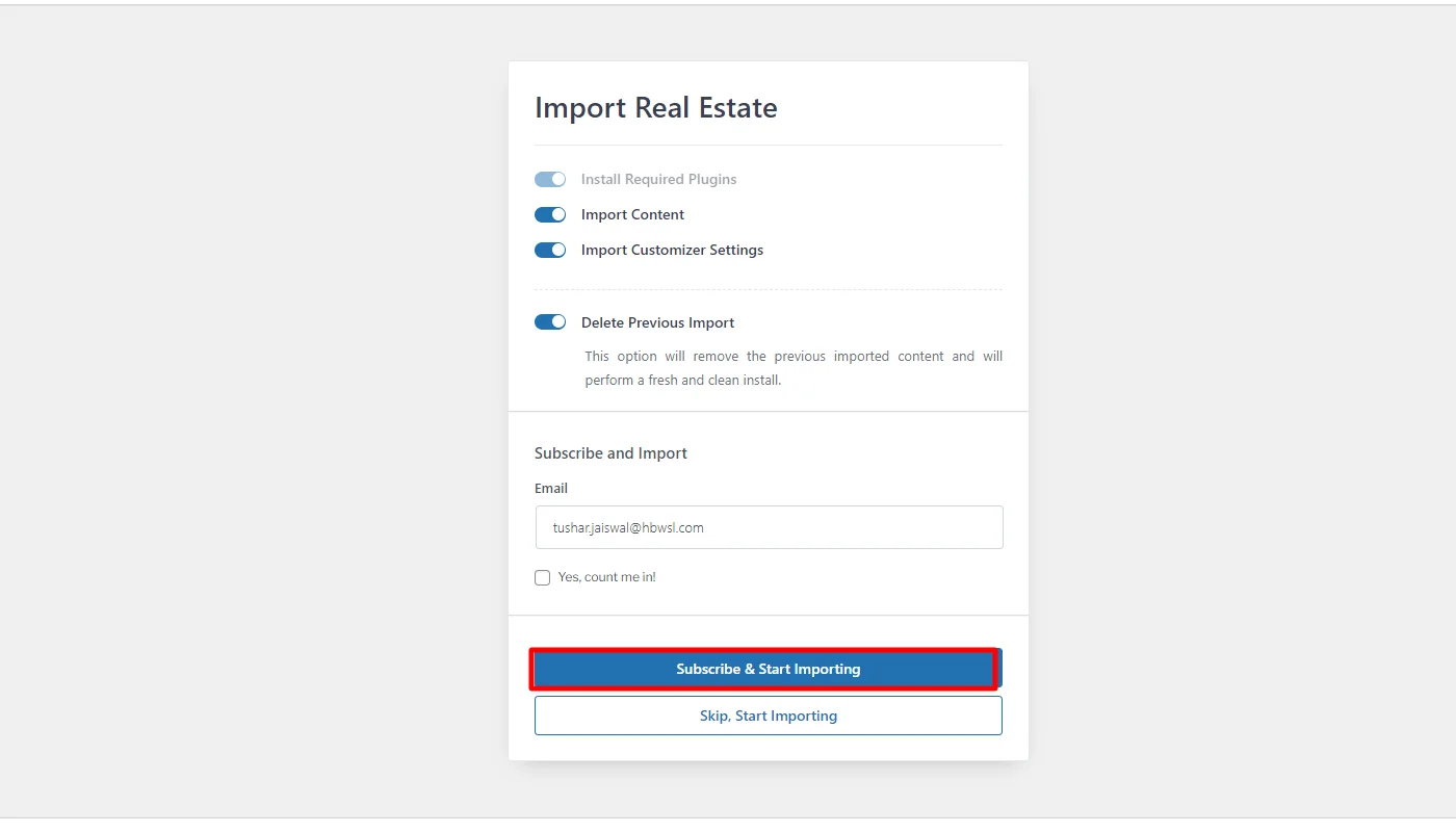 click subscribe and start importing