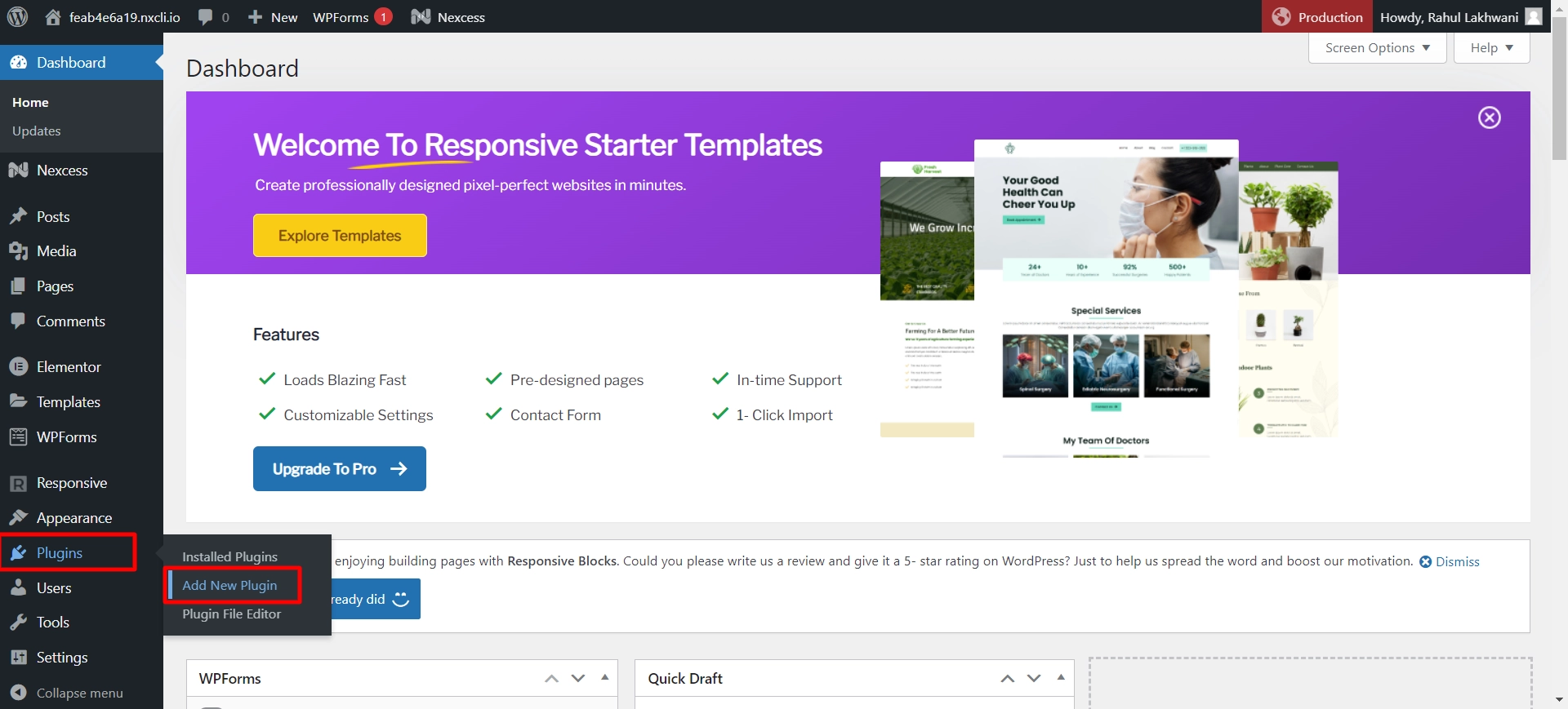 search for Responsive Addons for Elementor plugin