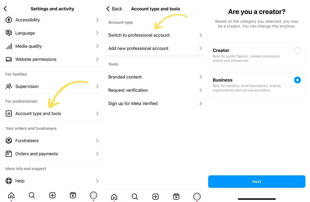 change acc settings