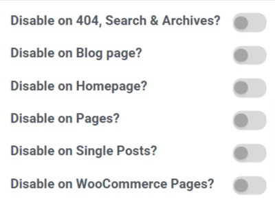 Page-Specific Disable Options