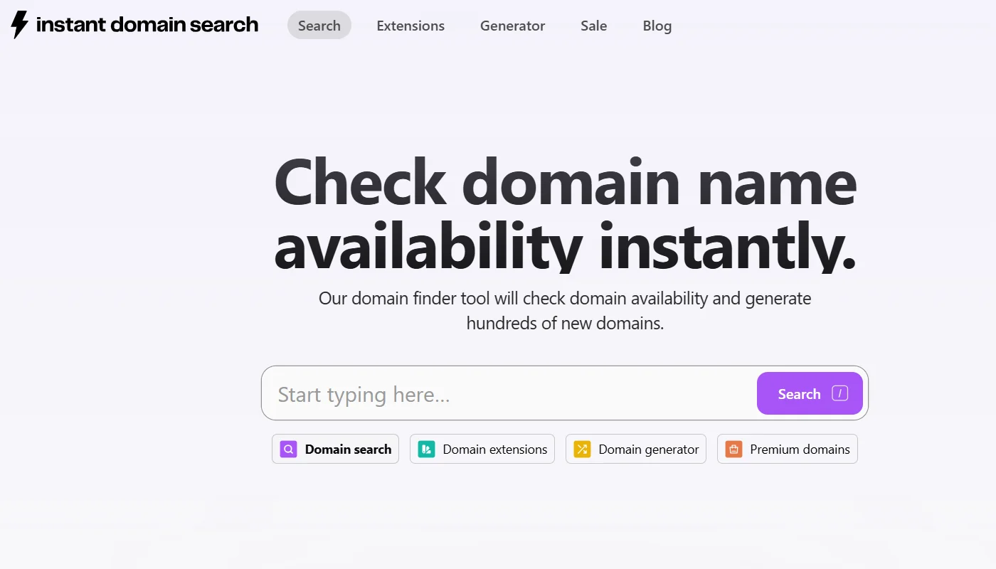 Instant domain search