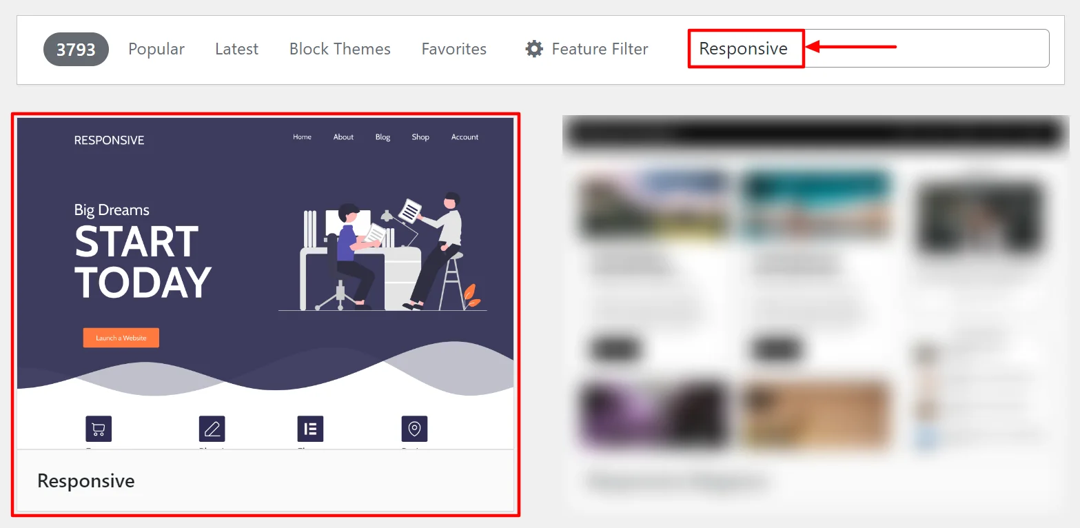 Search for Responsive Theme