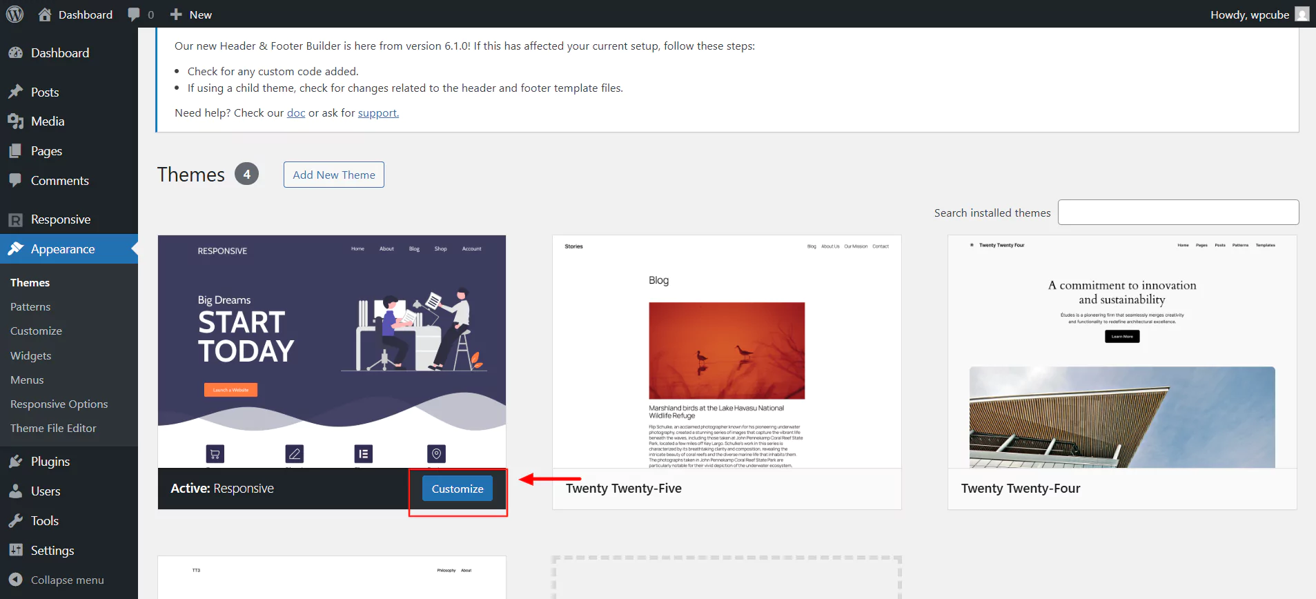 customize theme