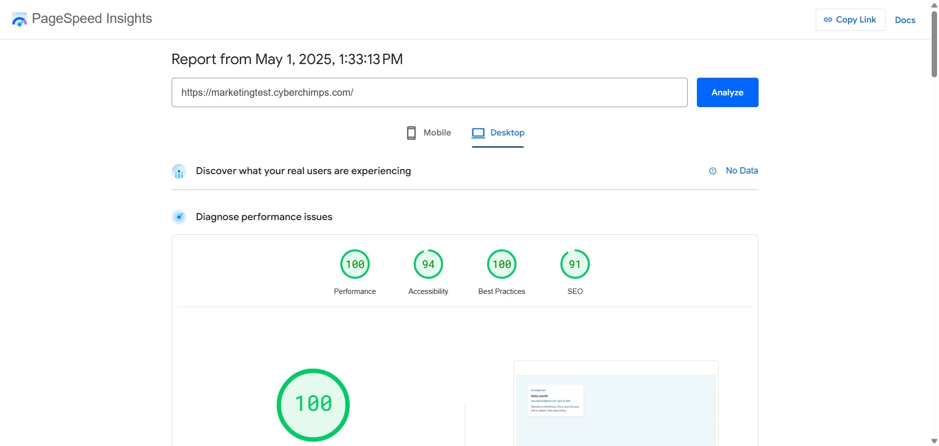 pagespeed insights