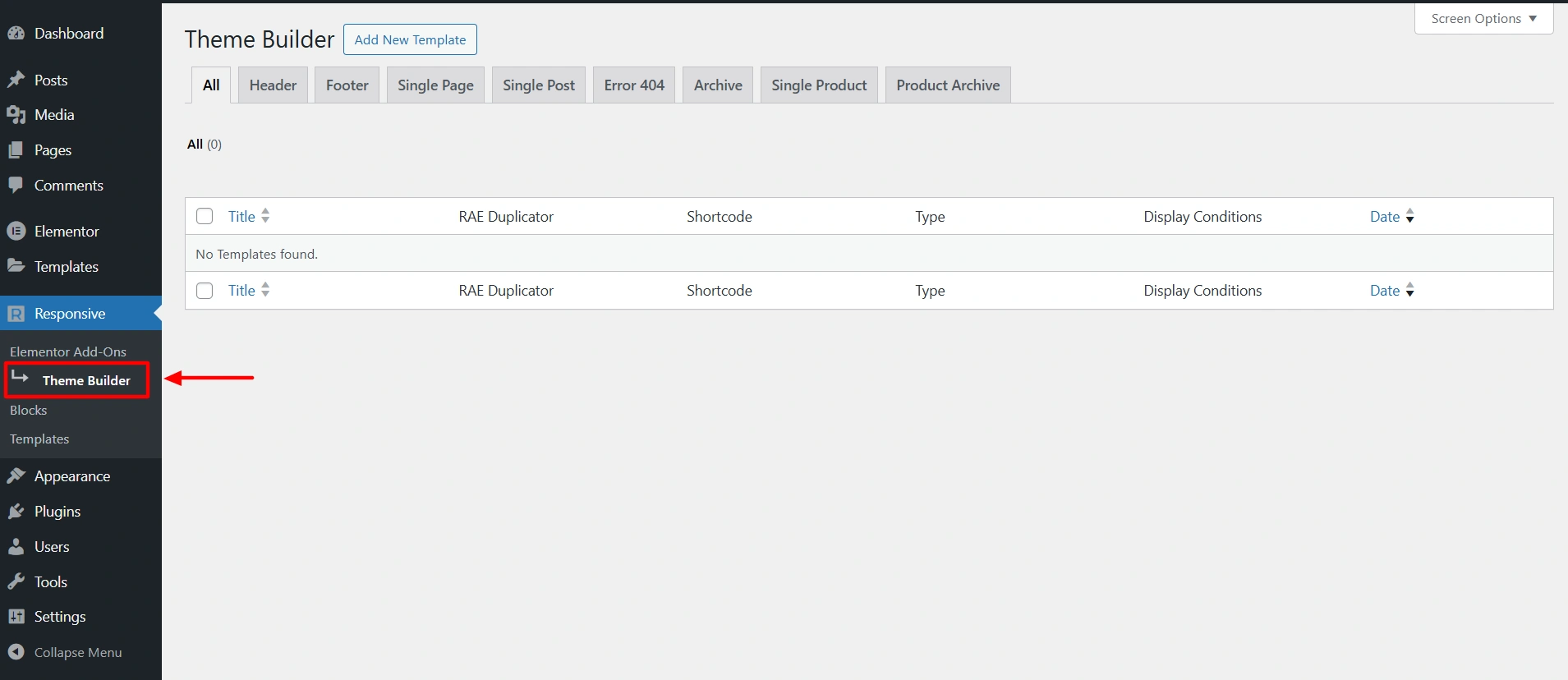 RAE theme builder
