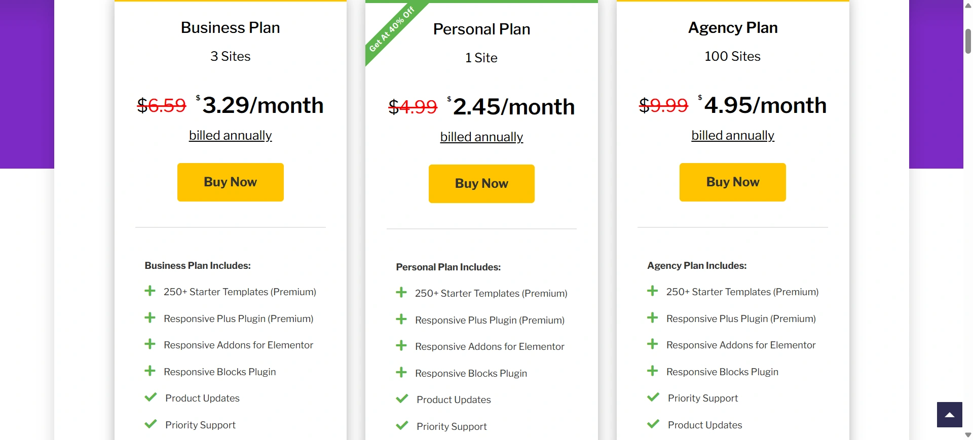 Responsive Plus pricing