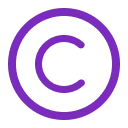 Copyright icon in purple color