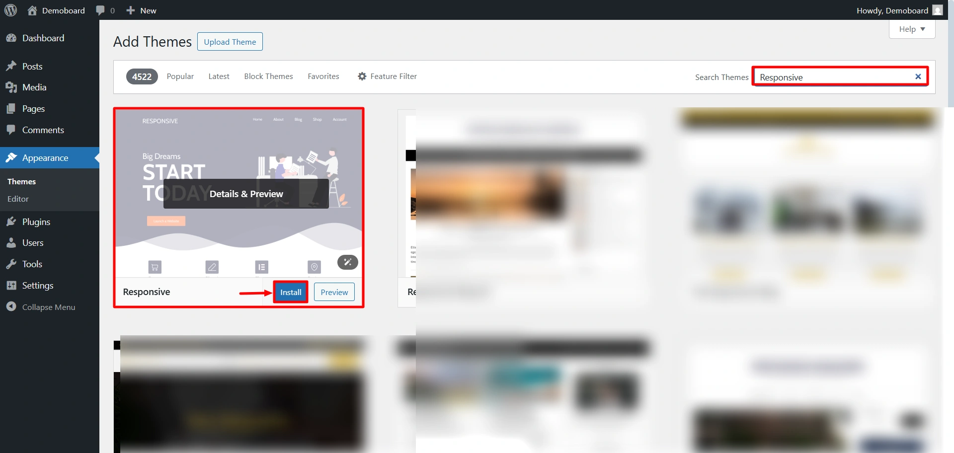 Activating Responsive theme