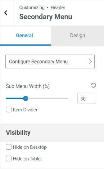General settings