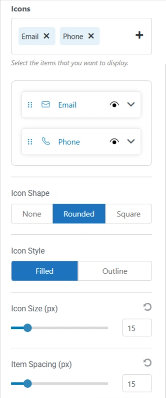 Contact Info general setting