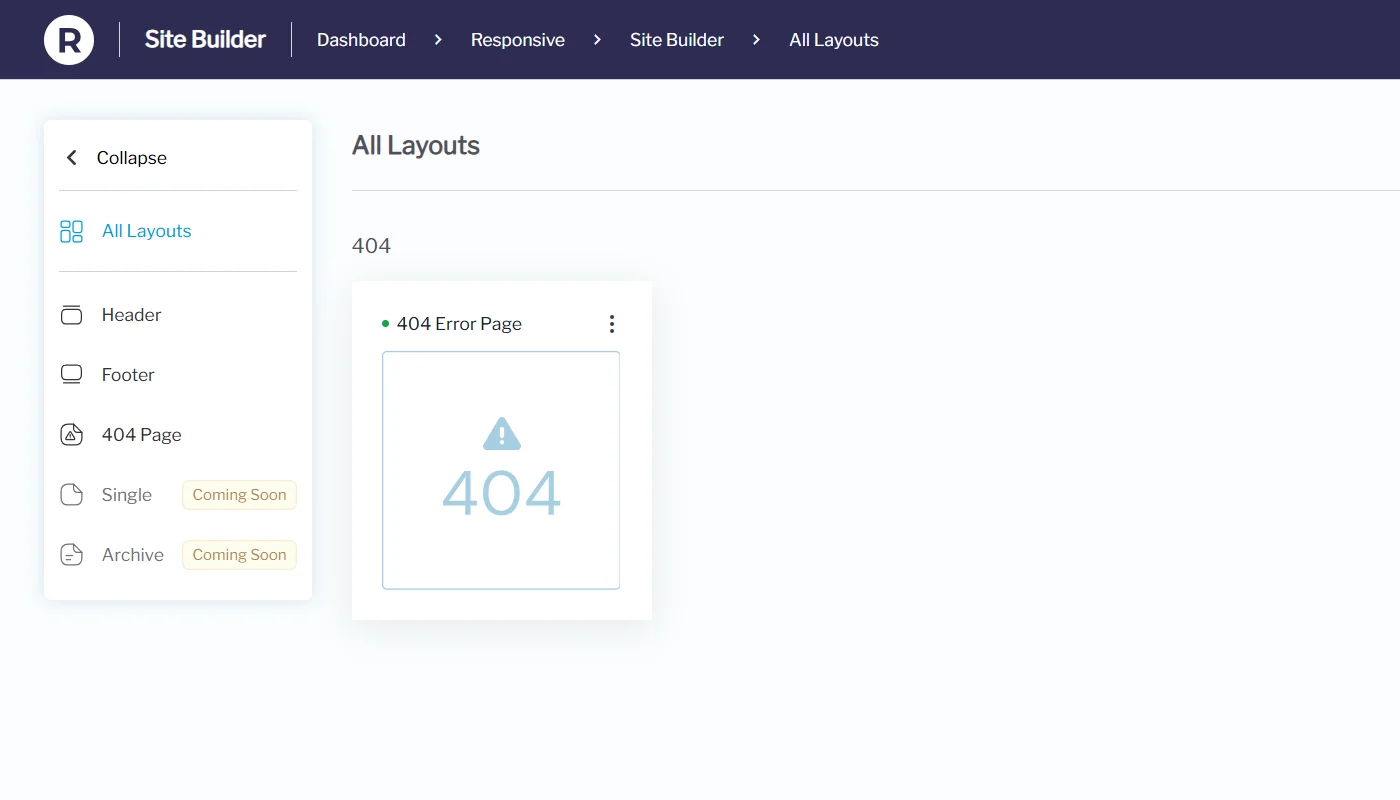 All Layouts View