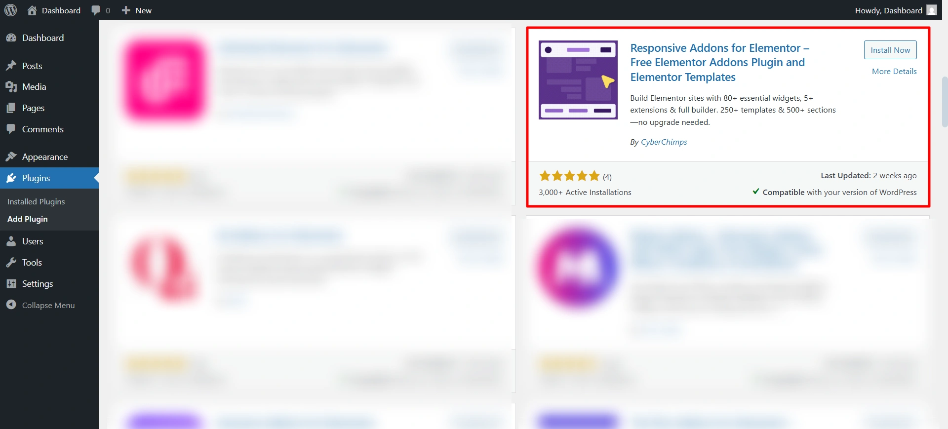Install Responsive addons for Elementor plugin