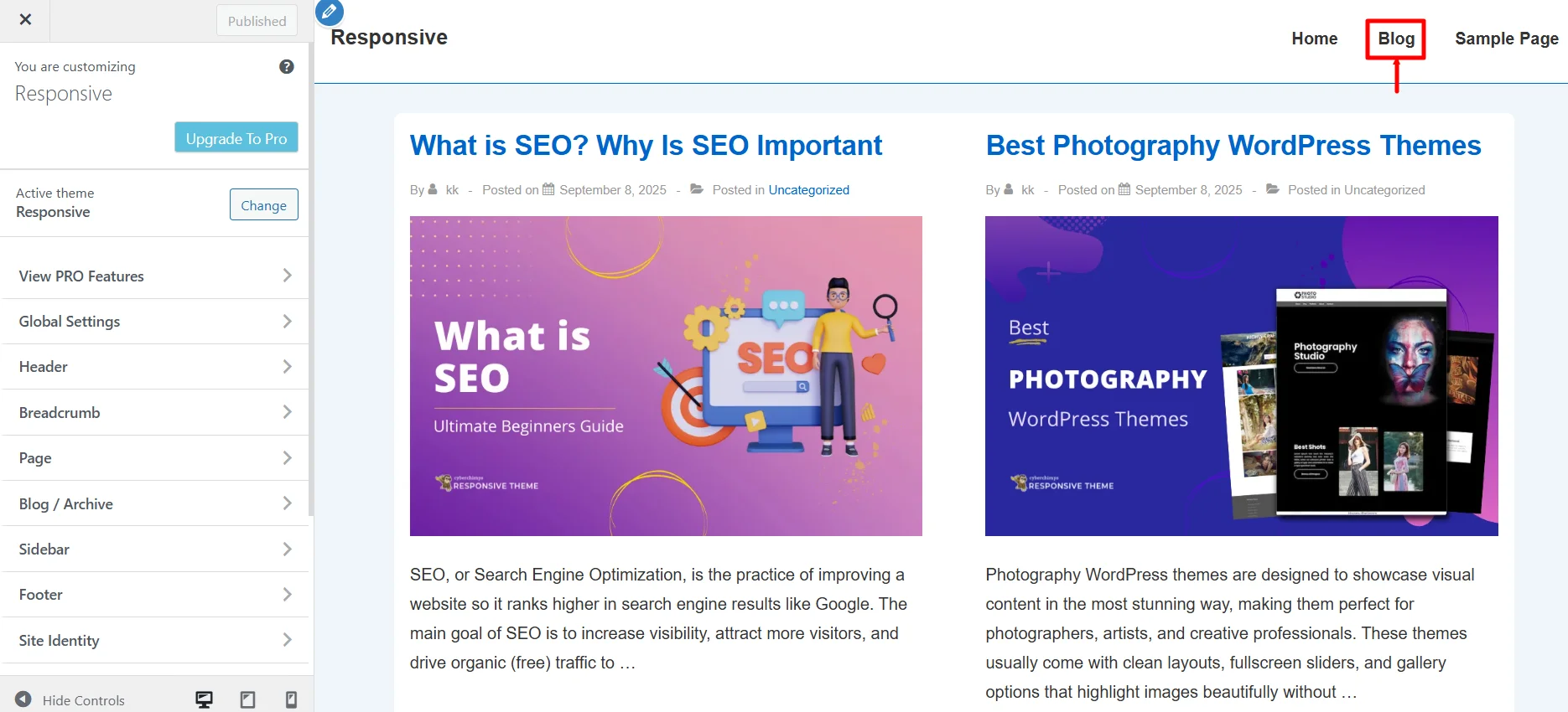 Click on Blog