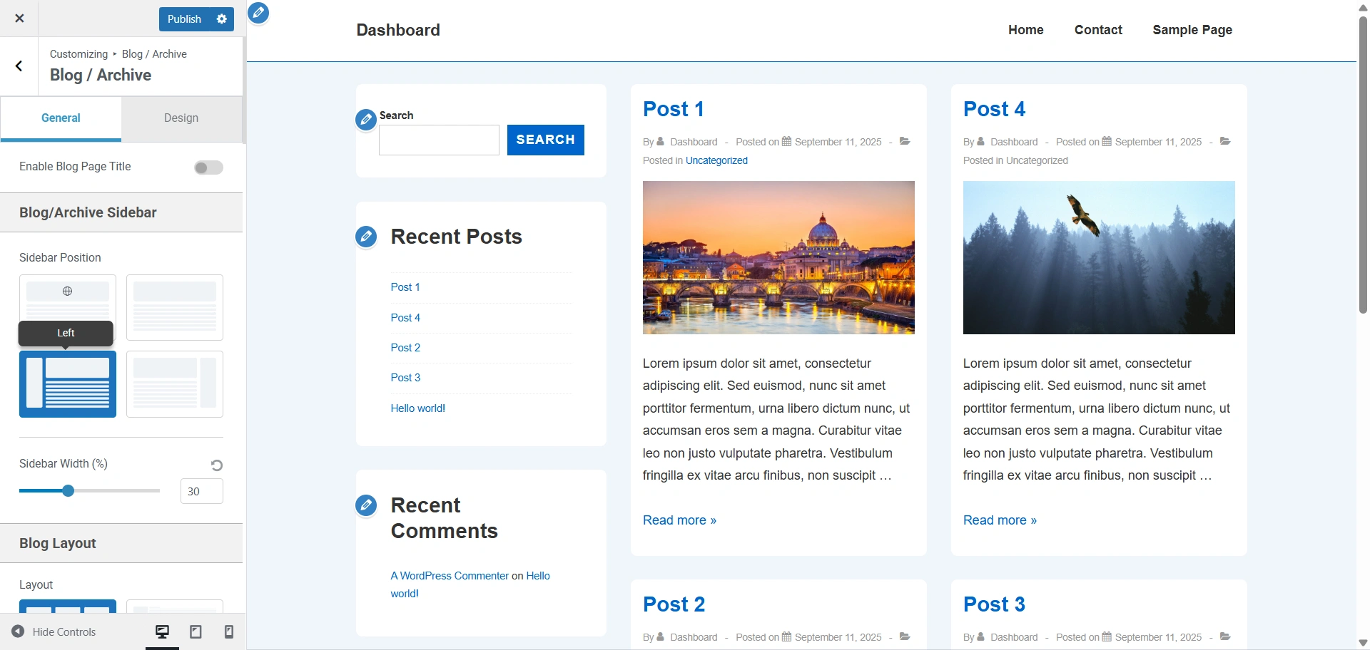 Left sidebar
