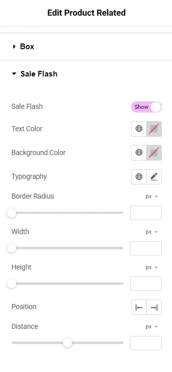 Sale Flash setting in Edit Product Related main section