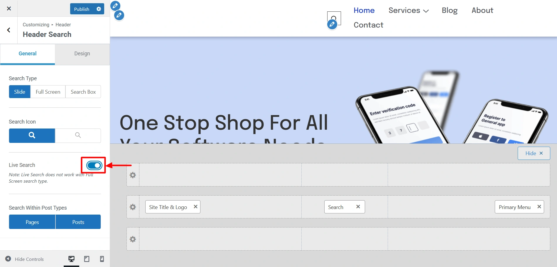 enable live search