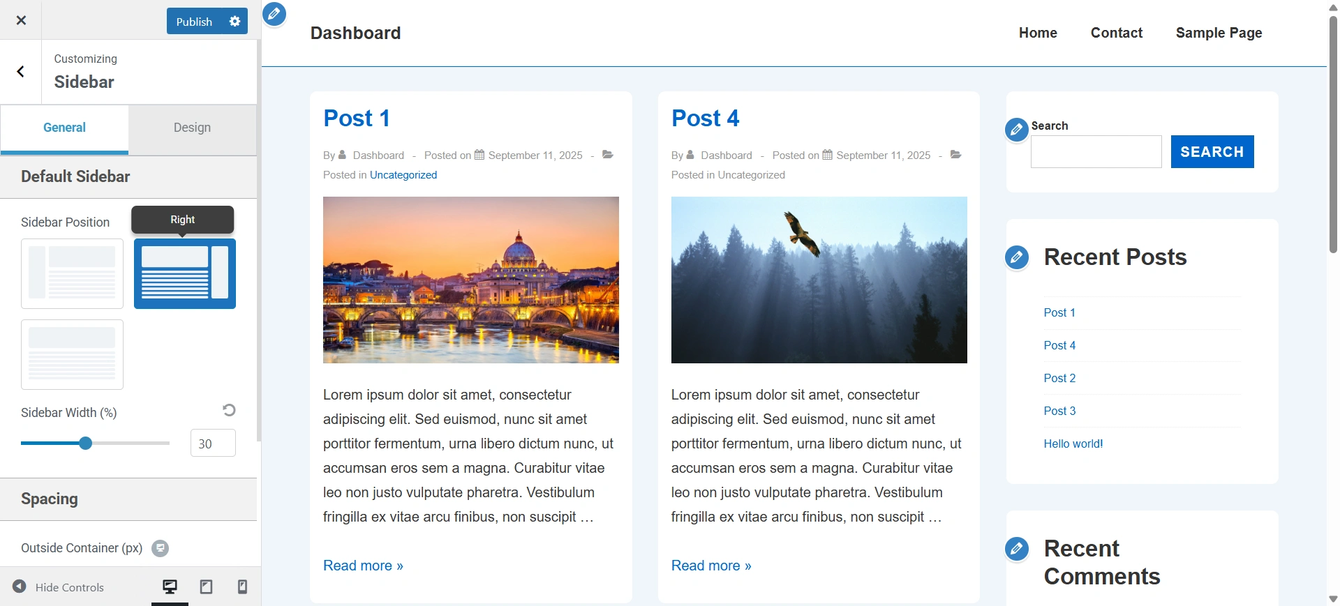 Right sidebar
